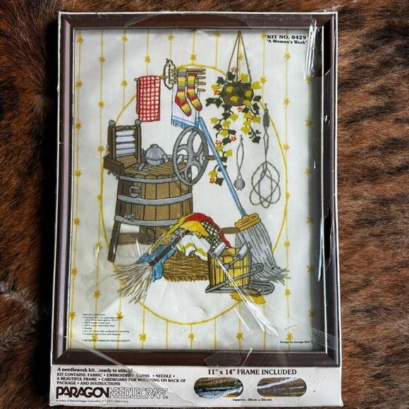 Vintage 70’s Paragon Needlcraft Kit 0429 A Women’s Work New In Box - Picture 1 of 8